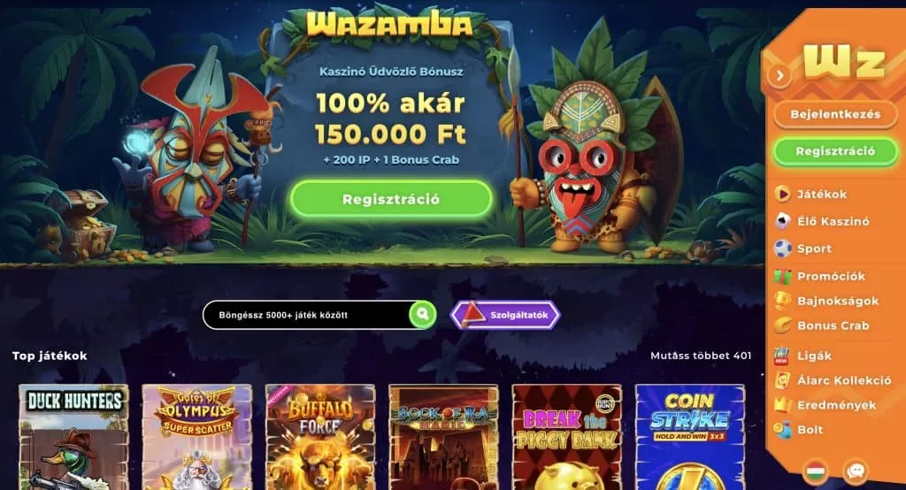 Wazamba játékok